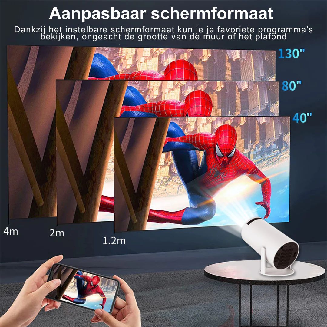 Draagbare 4K Projector WiFi/Bluetooth + ingebouwde soundbar