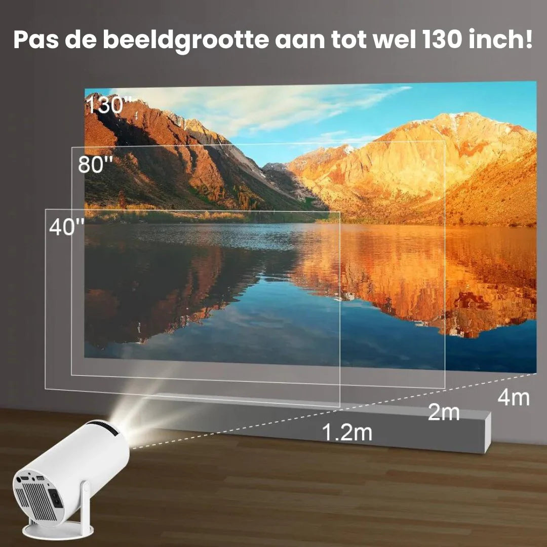 Draagbare 4K Projector WiFi/Bluetooth + ingebouwde soundbar