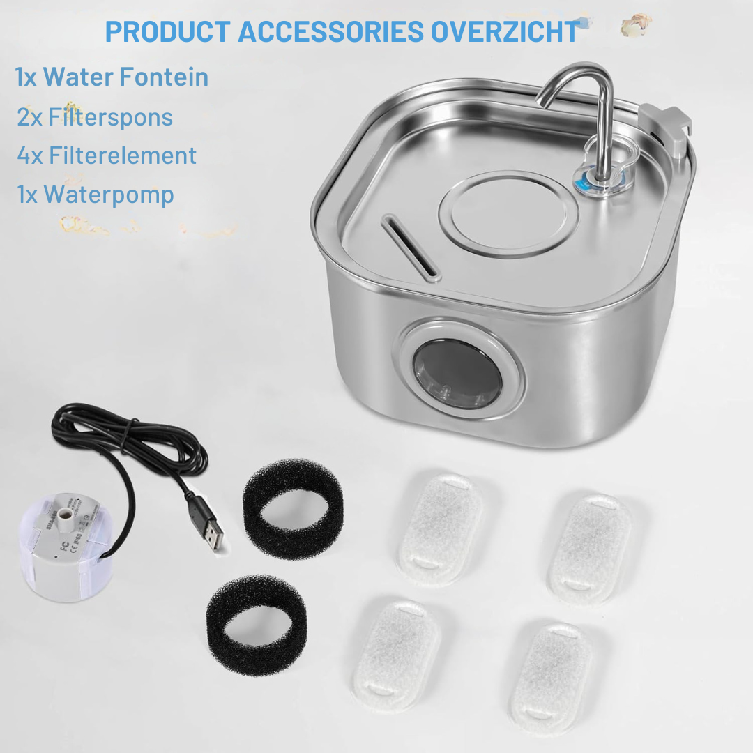 Aquaflow Roestvrijstalen Kattenfontein