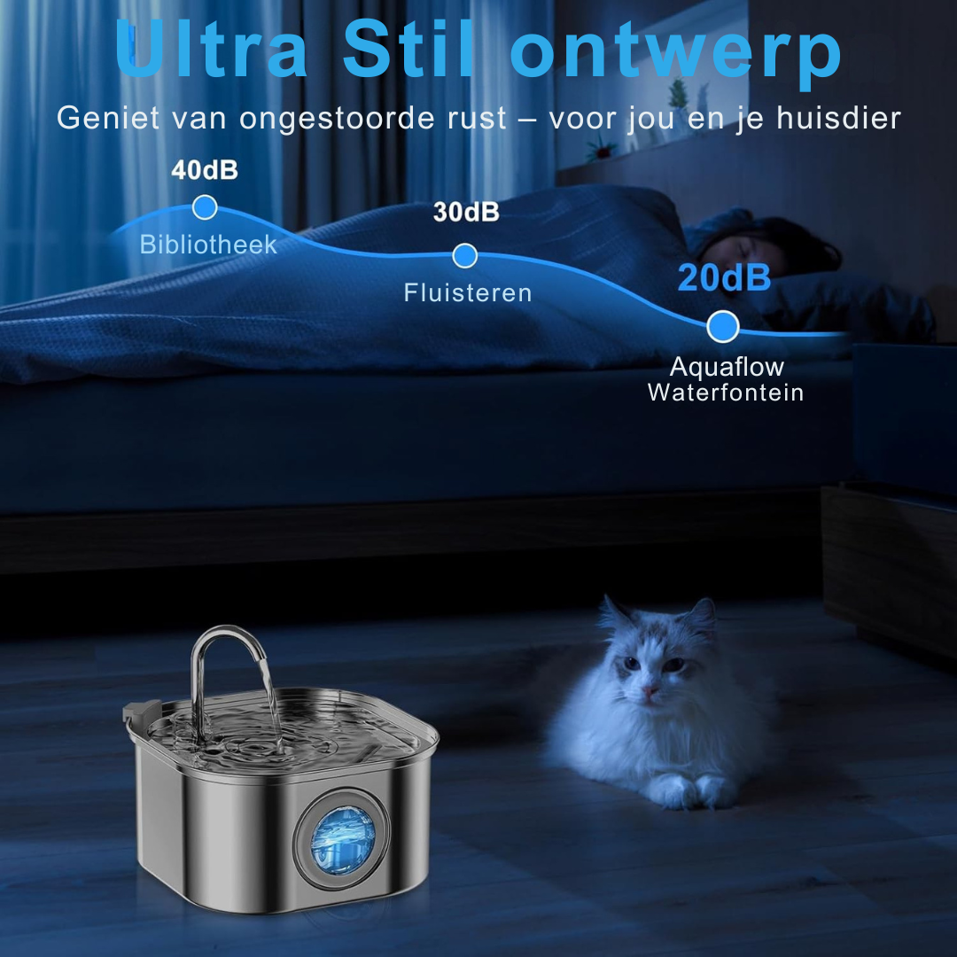 Aquaflow Roestvrijstalen Kattenfontein