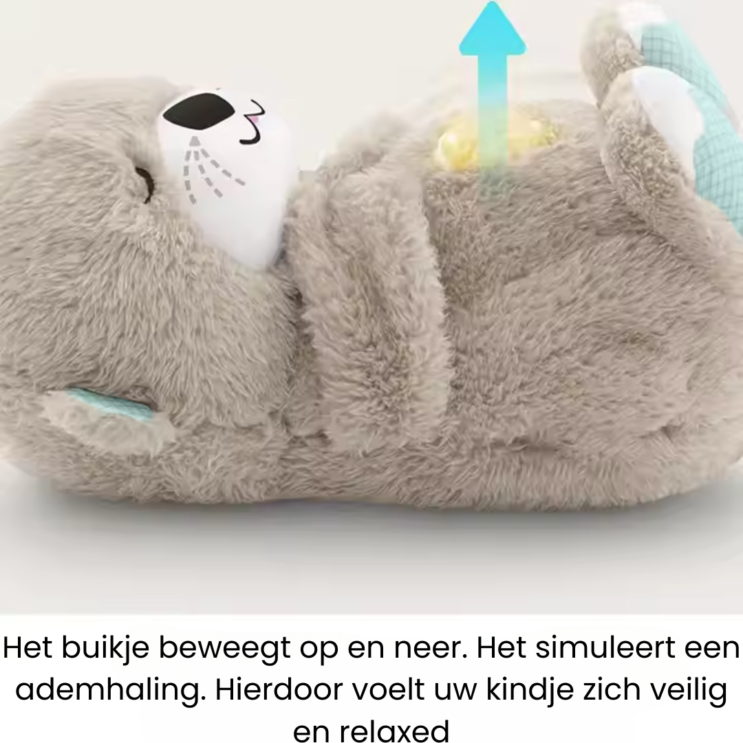 Kalmerende knuffel met ademhalingseffect, muziek & licht