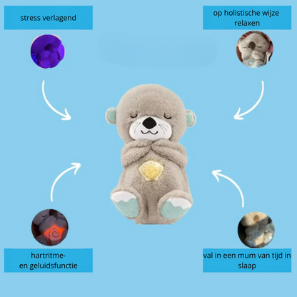 Kalmerende knuffel met ademhalingseffect, muziek & licht