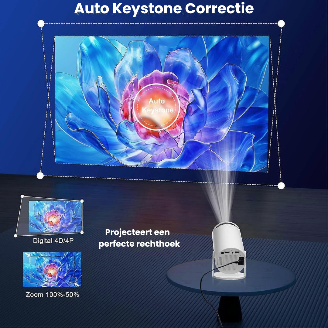 Draagbare 4K Projector WiFi/Bluetooth + ingebouwde soundbar