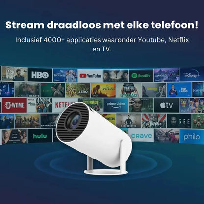 Draagbare 4K Projector WiFi/Bluetooth + ingebouwde soundbar