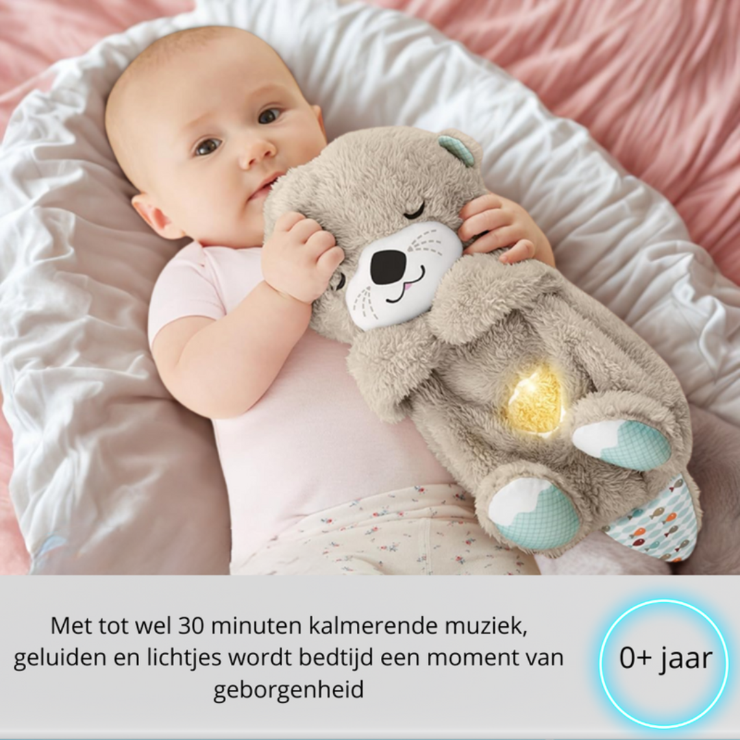 Kalmerende knuffel met ademhalingseffect, muziek & licht