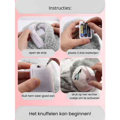 Kalmerende knuffel met ademhalingseffect, muziek & licht