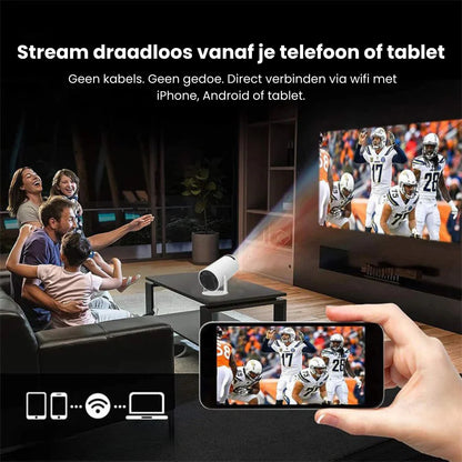 Draagbare 4K Projector WiFi/Bluetooth + ingebouwde soundbar